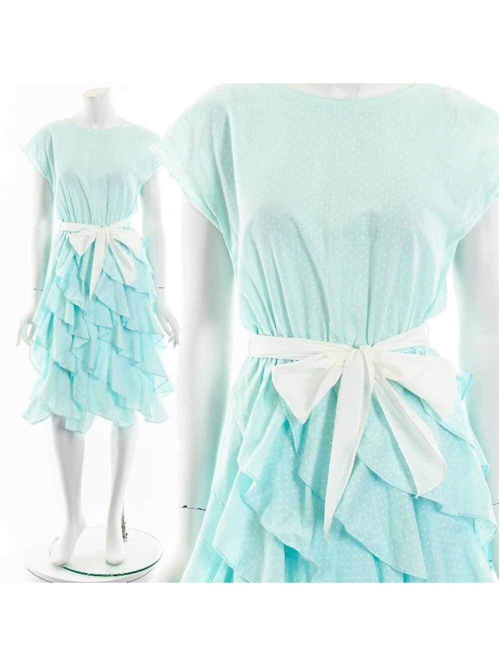 Polka Dot Cascading Ruffle Dress